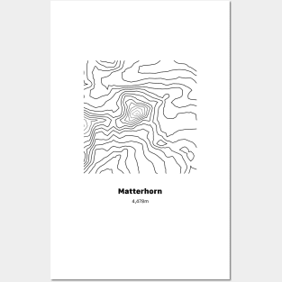 Matterhorn Topographic Map Posters and Art